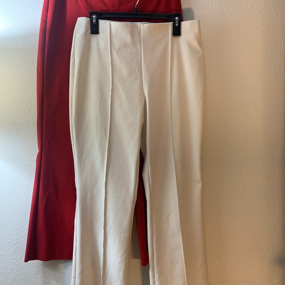 (2 pairs) Rachel Zoe Red & Ella Rafael’s Cream Pant